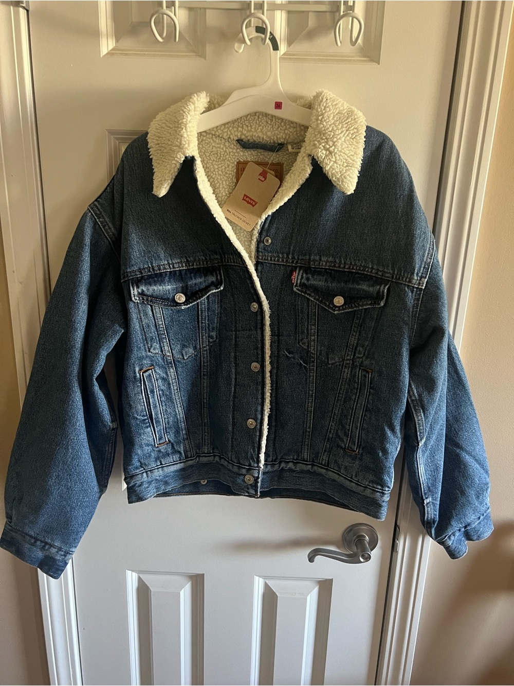Levi's Blue Denim Jacket with Sherpa Collar